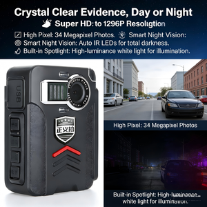 Caméra corporelle robuste CMOS 34MP 1269p, résistante aux chutes de 2 m, batterie interchangeable à chaud, pour service sur le terrain, inspection ferroviaire, chauffeurs de livraison - Product Image 5