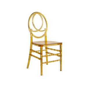 Sedie Phoenix in Acrilico Trasparente, Resina Plastica Durevole, Cristallo Chiaro Ambra Bianco Oro, Moderne, per Matrimoni, Sale ed Eventi - In Saldo - Product Image 3