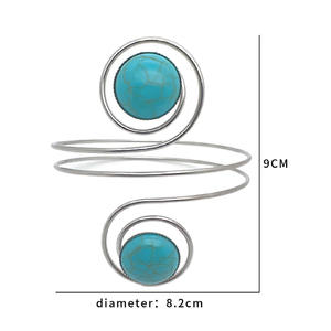 Commercio all'ingrosso oro argento bracciale per le donne turchese bracciale per le vacanze estive - Product Image 4