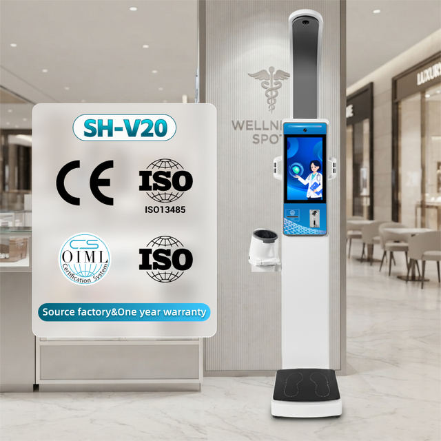 Coin Operated Health Diagnostic Equipment Health Kiosk Body Check Machine Ultrasonic Height and Weight Blood Pressure Machine