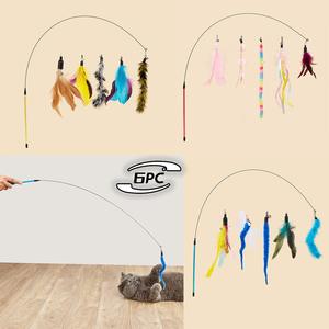 Juguete interactivo portátil para gatos con soporte para cepillo largo, resistente a mordeduras, para alivio del estrés, con cabezales de repuesto - Product Image 2