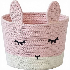 <span class=keywords><strong>Panier</strong></span> de rangement rond <span class=keywords><strong>pour</strong></span> la lingerie et les jouets, motif lapin rose mignon, <span class=keywords><strong>pour</strong></span> chambre d'enfant, 10x10x8 pouces - Product Image 1