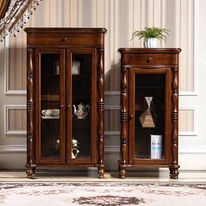 Juego de Muebles Auxiliares Altos/Bajos de Madera Maciza Estilo Americano - Mueble Compacto para TV de Sala de Estar, Almacenamiento para Vino y Mesa de Centro - Product Image 1