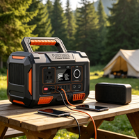 Station d'alimentation portable 300W, générateur solaire à batterie lithium avec ports AC, DC, USB et lumière LED pour le camping, les activités de plein air, les situations d'urgence et la maison