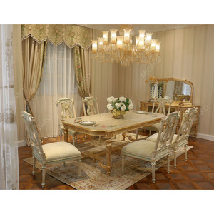 <span class=keywords><strong>Chaise</strong></span> de <span class=keywords><strong>salle</strong></span> à <span class=keywords><strong>manger</strong></span> en bois massif, ensemble de <span class=keywords><strong>6</strong></span> places, en tissu italien classique français, haute qualité - Product Image 1