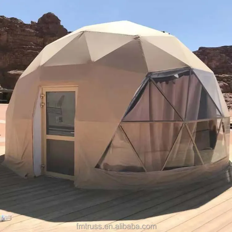 Luxe Verwarmd Eco Hotel Decoratie Prefab Transparante Geodetische Waterdichte Ronde Koepel Tent Woestijn Tent Glampingg Te Koop