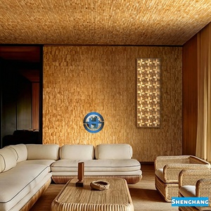 Panel de Pared 3D de Mosaico de Madera Maciza Hecho a Mano, con Diseño de Bambú Natural, para Decoración de Interiores de Sala de Estar, <span class=keywords><strong>TV</strong></span>, Hotel - Product Image 2
