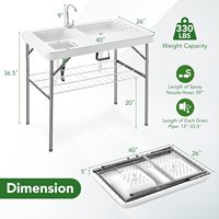 Table de filet en plastique de vente chaude avec panneau de couverture sur deux éviers