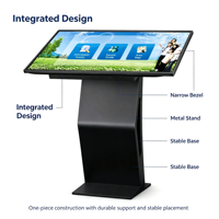 Kiosque d'information interactif à écran tactile LCD Android de 32 pouces, 4K, 20 points, affichage au sol pour école, bureau