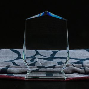 Danh <span class=keywords><strong>d</strong></span>ự của pha lê trong suốt trống pha lê lá chắn Trophy tùy chỉnh 3D khắc logo pha lê mảng bám Trophy giải thưởng cho lưu niệm - Product Image 6