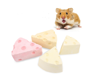 Pierre à mâcher pour animaux de compagnie en forme de fromage, résistante à l'usure, jouet de nettoyage des dents pour <span class=keywords><strong>hamster</strong></span>, pierre volcanique au calcium pour ours dorés - Product Image 1