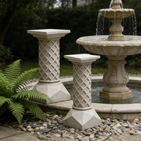 Socle en résine - Finition effet pierre, bases symétriques élégantes pour vases de jardin et présentoirs de sculptures d'extérieur