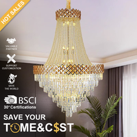 ENSEMBLE Éclairage Hôtel Villa Salon Intérieur Décoratif Moderne De Luxe K9 Lustre En Cristal pour Mariage