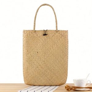 Sac à main en paille naturelle à bandoulière pour femme, style pastoral, idéal pour les vacances d'été 2024, sac de plage pour femme - Product Image 2