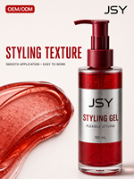 Gel coiffant pour hommes 180 ml, tenue souple, coiffage facile, texture naturelle, gel capillaire, marque privée OEM ODM, soin professionnel pour barbier
