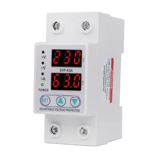 63A 230V Din rail adjustable over under voltage protective protector relay protection, digital electric voltage protector