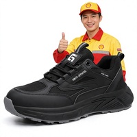 Sepatu Keselamatan Anti-Statik Pria 2026 Model Terbuka, Bahan Kulit Mikrofiber, Bagian Atas Kain Kawat Baja, Sol MD; Sepatu Bebas Debu