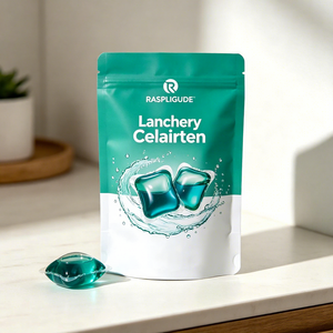 Sacs en plastique personnalisés pour capsules de lessive concentrée avec logo imprimé – Nettoyant liquide pour le linge - Product Image 2