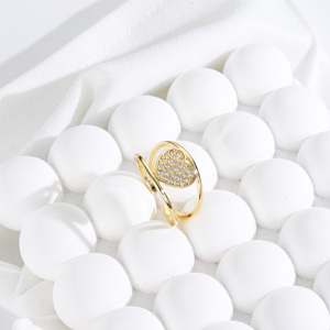 <span class=keywords><strong>Anelli</strong></span> a Cuore Regolabili Placcati Oro 14K con Zirconi per Donna, Gioielli alla Moda all'Ingrosso - Product Image 6