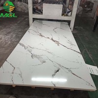 Panneaux muraux en PVC marbré à revêtement UV brillant de haute qualité, imperméables, faciles à installer, découpe personnalisée, feuille de 1220*2440*3mm