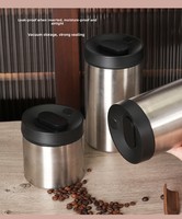 Bocal à café sous vide en acier inoxydable avec valve de dégazage unidirectionnelle, pompe à vide manuelle, récipient de stockage alimentaire hermétique, cadeaux d'affaires