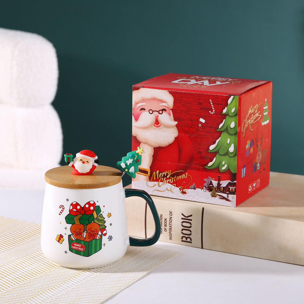 Christmas gift [Wooden lid, colorful box]