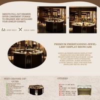 Vitrine de Luxe en Bois Massif Rétro Européen avec Éclairage LED pour Bijoux Haut de Gamme et Objets de Collection