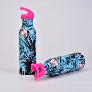 750ml/25.5oz Single-Layer Stainless Steel Tie Dye Insulated Cup With Straw Outdoor Portable Sports Water <b>Bottle</b> - Product Image 1