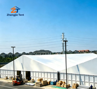 Tente d'entrepôt temporaire surdimensionnée en alliage d'aluminium avec couverture en PVC imperméable, structure de stockage industrielle pour exposition toutes saisons