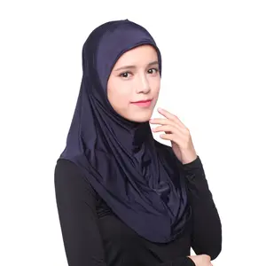 Crepe Hijab & seta per le donne musulmane Hijab fornitore pieghettato Hijab sciarpa lunga OEM semplice primavera 2023 Design all'ingrosso Satin musulmano