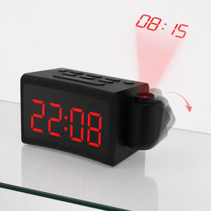 Réveil numérique analogique à projection <span class=keywords><strong>radio</strong></span> et vibration, Hub <span class=keywords><strong>de</strong></span> chevet Signature pour l'aménagement intérieur <span class=keywords><strong>haut</strong></span> <span class=keywords><strong>de</strong></span> <span class=keywords><strong>gamme</strong></span> - Product Image 1