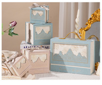 Boîte-cadeau de velours de feu d'artifice doré de style européen de grande taille, boîte-cadeau de souvenir de mariage, boîte à bonbons de mariage à main de banquet