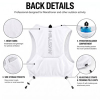 Gilet de course à pied léger en nylon tendance avec poches souples pour bouteilles et téléphone, ajustement sans pression pour l'entraînement longue distance