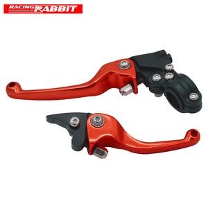 Leviers de frein de moto Racing Rabbit, levier pliable en aluminium rouge pour la modification des motos tout-terrain - Product Image 1