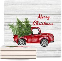 Sous-verres en bois et céramique de Noël au design moderne, vente en gros directe d'usine, personnalisables pour les boissons