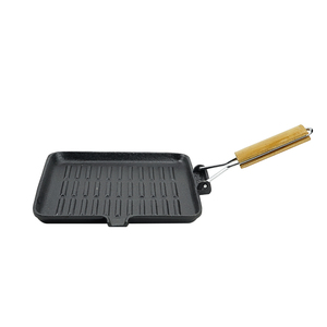 Nueva Sartén Plegable con Mango de Madera, Sartén Rectangular de Hierro Fundido Precurado para Huevos y Pan, Ideal para el <span class=keywords><strong>Desayuno</strong></span> - Product Image 2
