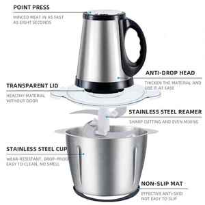 Giá Rẻ Thịt Grinders Máy Xay Nhỏ Máy Trộn Nhiệm Vụ Nặng Nề Hộ Gia Đình Nhà Thép Không Gỉ Máy Xay Điện 2L 3L Thịt Máy Xay Máy - Product Image 4