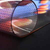 Écrans en film cristallin flexible LED pleine couleur, processus de remplissage de colle, écrans transparents en film LED, vitrines, signalisation publicitaire
