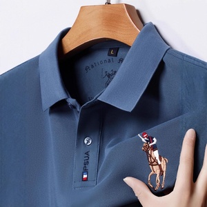 Camisa Multicolor Transpirable y Duradera con Bordado para Hombre, Manga Corta, Talla Grande, Holgada, para Hombres de Mediana Edad - Product Image 3