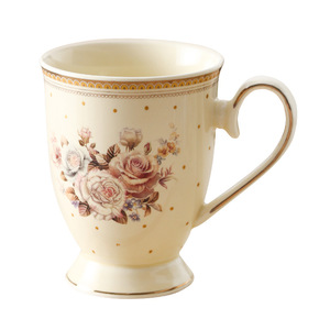 Taza de Cerámica Premium Francesa Beige con Puntos, Asa con Detalles en Oro, Apta para Microondas, para Café, Venta al por Mayor para Decoración del Hogar y Regalos - Product Image 2