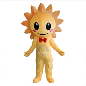 Qiman Custom Adult Size Yellow Sun Flower Plush Animal Cartoon Mascot Costume For Sale