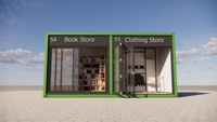 Espacement Mobile de magasin de vêtements, bâtiment de bar prédécoupée, conteneur expédition de bureau à vente