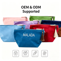 Sac de transport pour tuiles de mahjong de couleur personnalisée, résistant à l'eau, rose, vert, rouge, sac en toile pour mahjong avec pompon