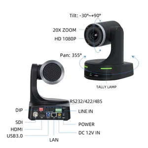 JJTS KATOV POE 20X 1080P Ptz Hdsdi Kamera Konferensi Video HDMI + SDI + IP + USB3.0 Kamera Konferensi Video