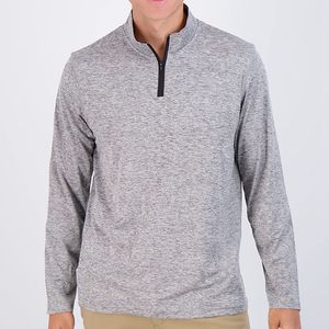 Vêtements de sport à séchage rapide personnalisés pour hommes Quarter Zip Long Sleeve Athletic Performance Quarter Zip Pullover - Product Image 2
