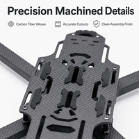 Fabricant de kits de châssis de drones personnalisés en gros, kit de châssis de drone en fibre de carbone 3K Twill usiné CNC, rigide et haute résistance