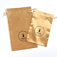 Bolsas Grandes de Satén de Seda con Logo Personalizado y Borla para Extensiones de Pelo y Joyería