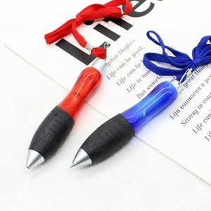 Retractable Short Fat Ballpoint Pen with <b>Lanyard</b> and <b>Black</b> Leather Pouch, Custom Logo Multifunctional Promotional Pen - Product Image 3