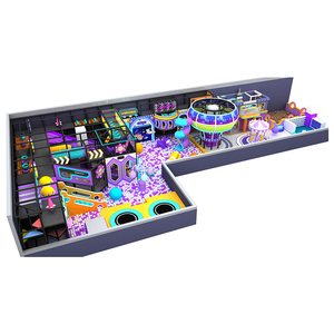 Équipement <span class=keywords><strong>de</strong></span> terrain <span class=keywords><strong>de</strong></span> jeux intérieur sur le thème cyberpunk futuriste avec toboggan et parcours ninja pour centre <span class=keywords><strong>de</strong></span> divertissement commercial pour enfants - Product Image 1