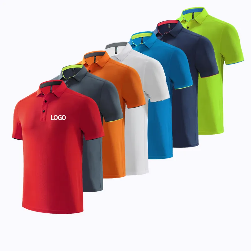 Custom Design Your Own Brand Sports Polo Shirts 92% Polyester 8% Spandex Polo Shirts Men's Golf Polo Shirt Dry Fit
